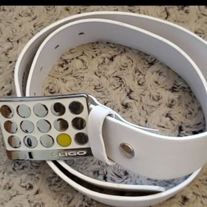 🏌Sligo Sligowear Men's White Italian Leather Belt 8233